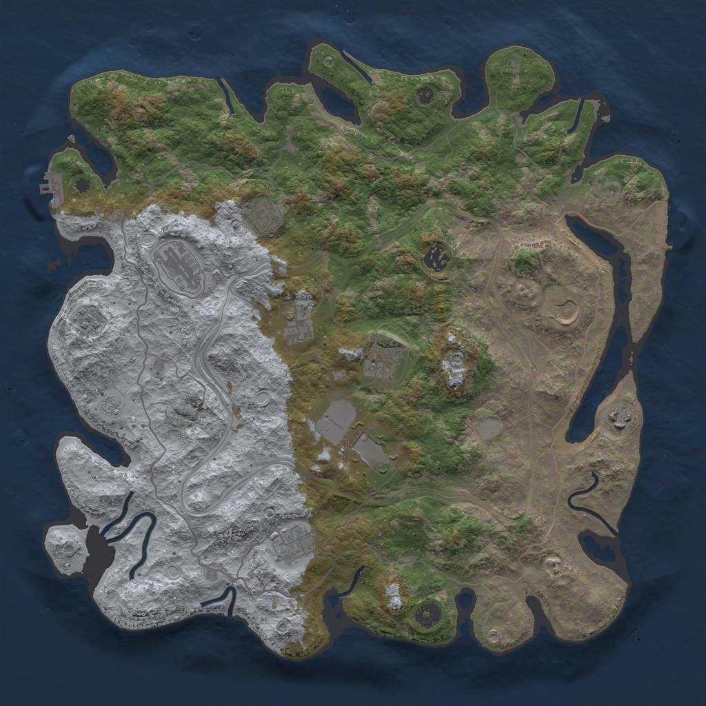 Rust Map: Procedural Map, Size: 4250, Seed: 1335517515, 19 Monuments