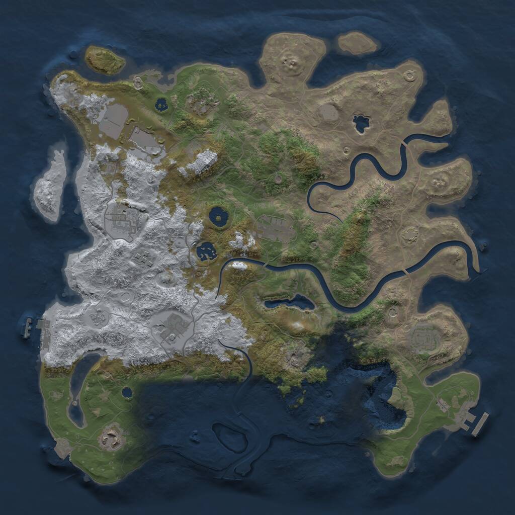 Rust Map: Procedural Map, Size: 4000, Seed: 2072330954, 15 Monuments