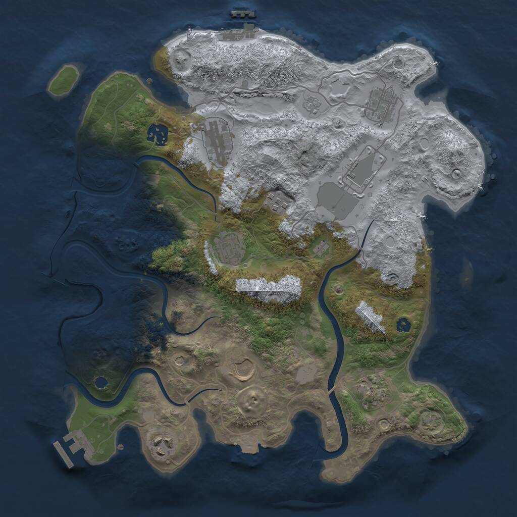 Rust Map: Procedural Map, Size: 3500, Seed: 572083826, 15 Monuments