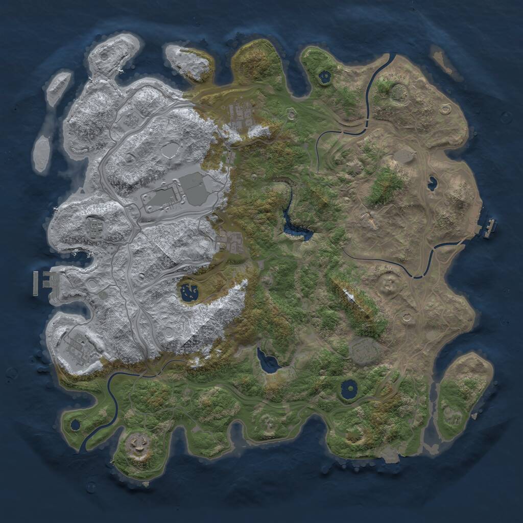 Rust Map: Procedural Map, Size: 4250, Seed: 1171752888, 14 Monuments