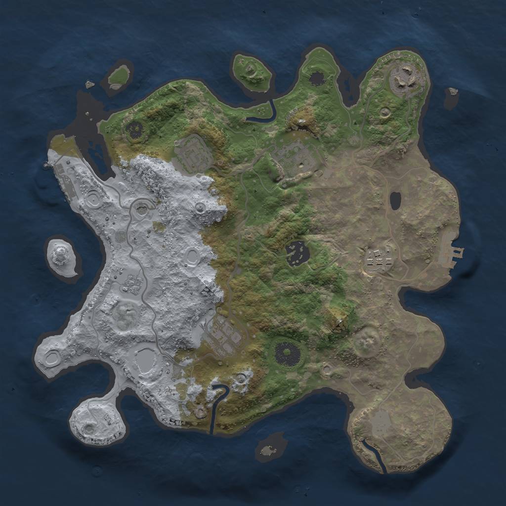Rust Map: Procedural Map, Size: 3010, Seed: 927847957, 15 Monuments