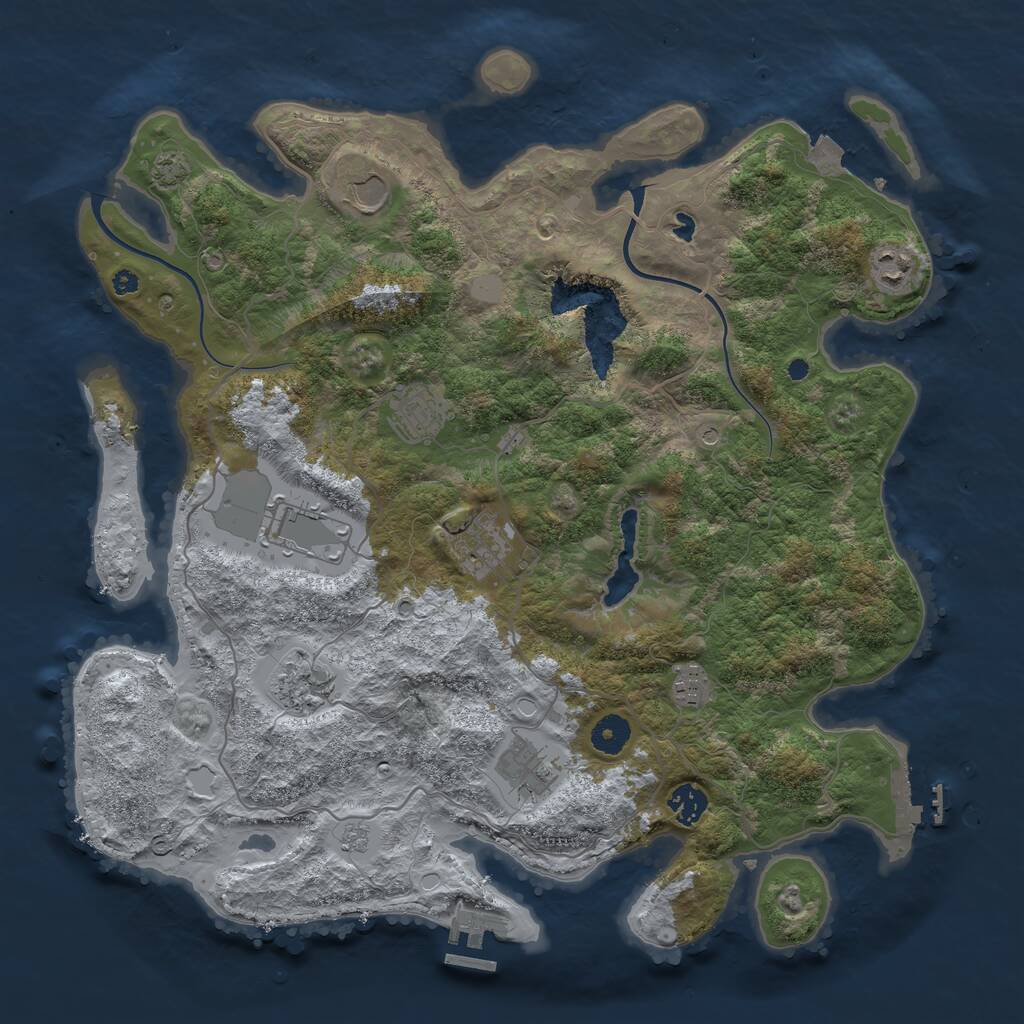 Rust Map: Procedural Map, Size: 4000, Seed: 948224664, 15 Monuments