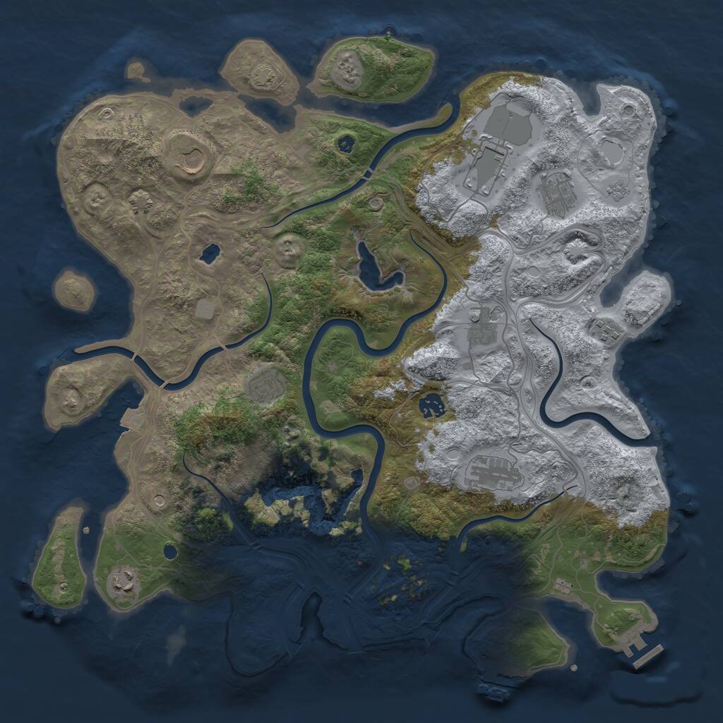 Rust Map: Procedural Map, Size: 4250, Seed: 687124, 15 Monuments