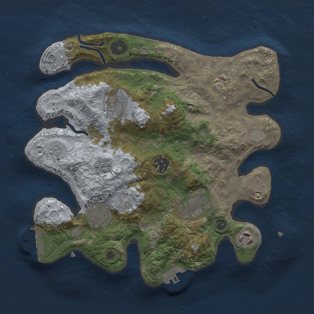 Rust Map: Procedural Map, Size: 3000, Seed: 14711, 15 Monuments