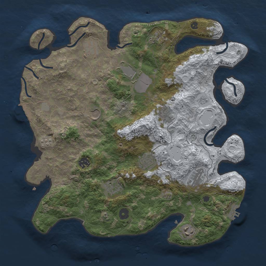 Rust Map: Procedural Map, Size: 3700, Seed: 450429614, 20 Monuments