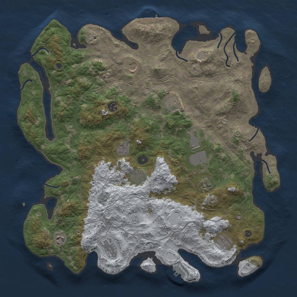 Rust Map: Procedural Map, Size: 4500, Seed: 45246, 20 Monuments