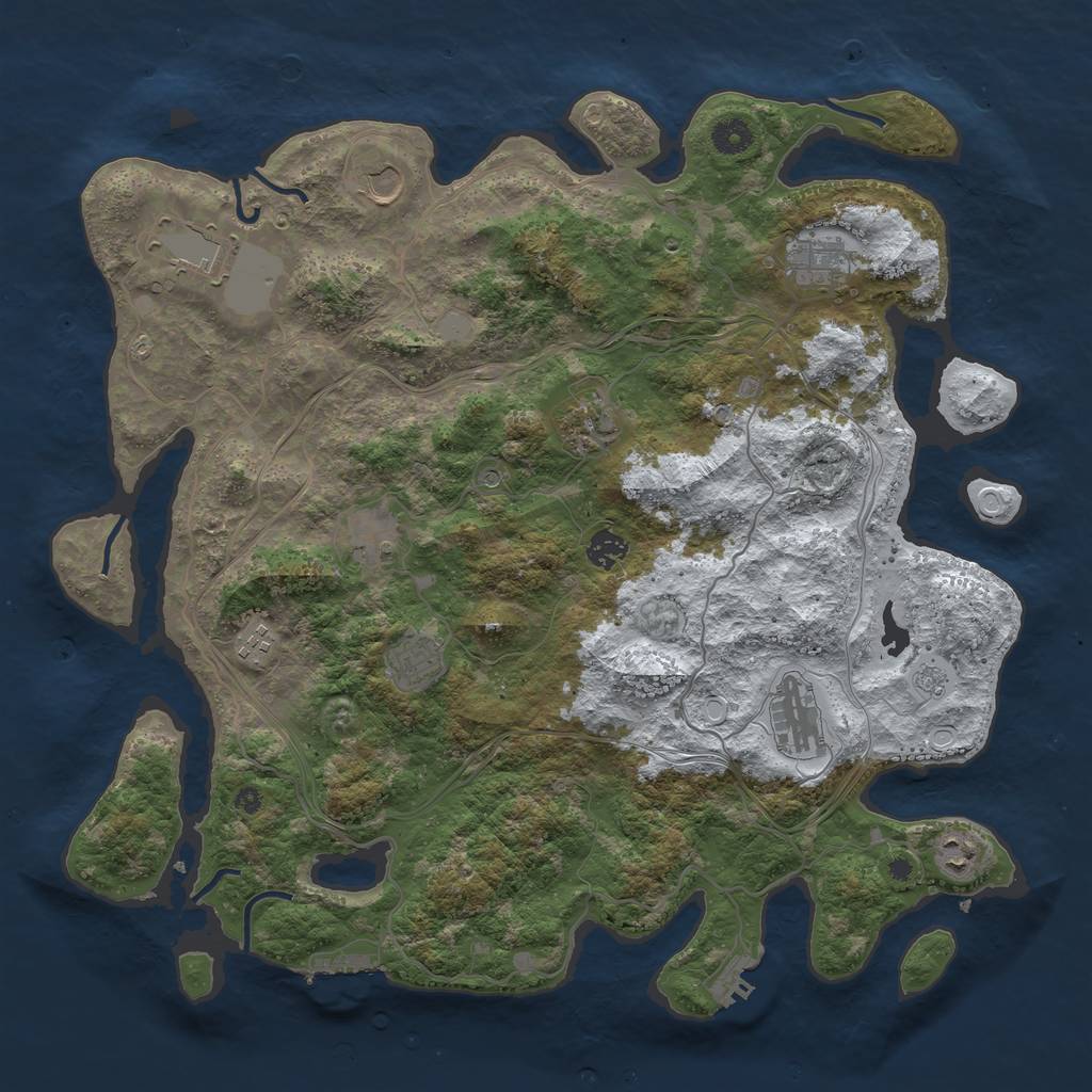Rust Map: Procedural Map, Size: 4250, Seed: 113288738, 19 Monuments