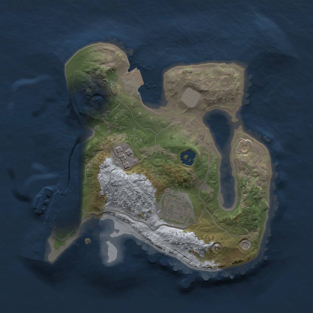 Rust Map: Procedural Map, Size: 2000, Seed: 1854906122, 4 Monuments