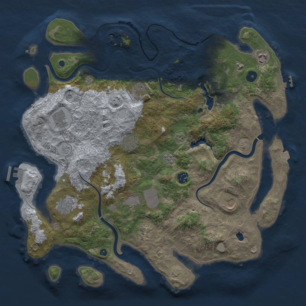Rust Map: Procedural Map, Size: 4200, Seed: 209048533, 16 Monuments