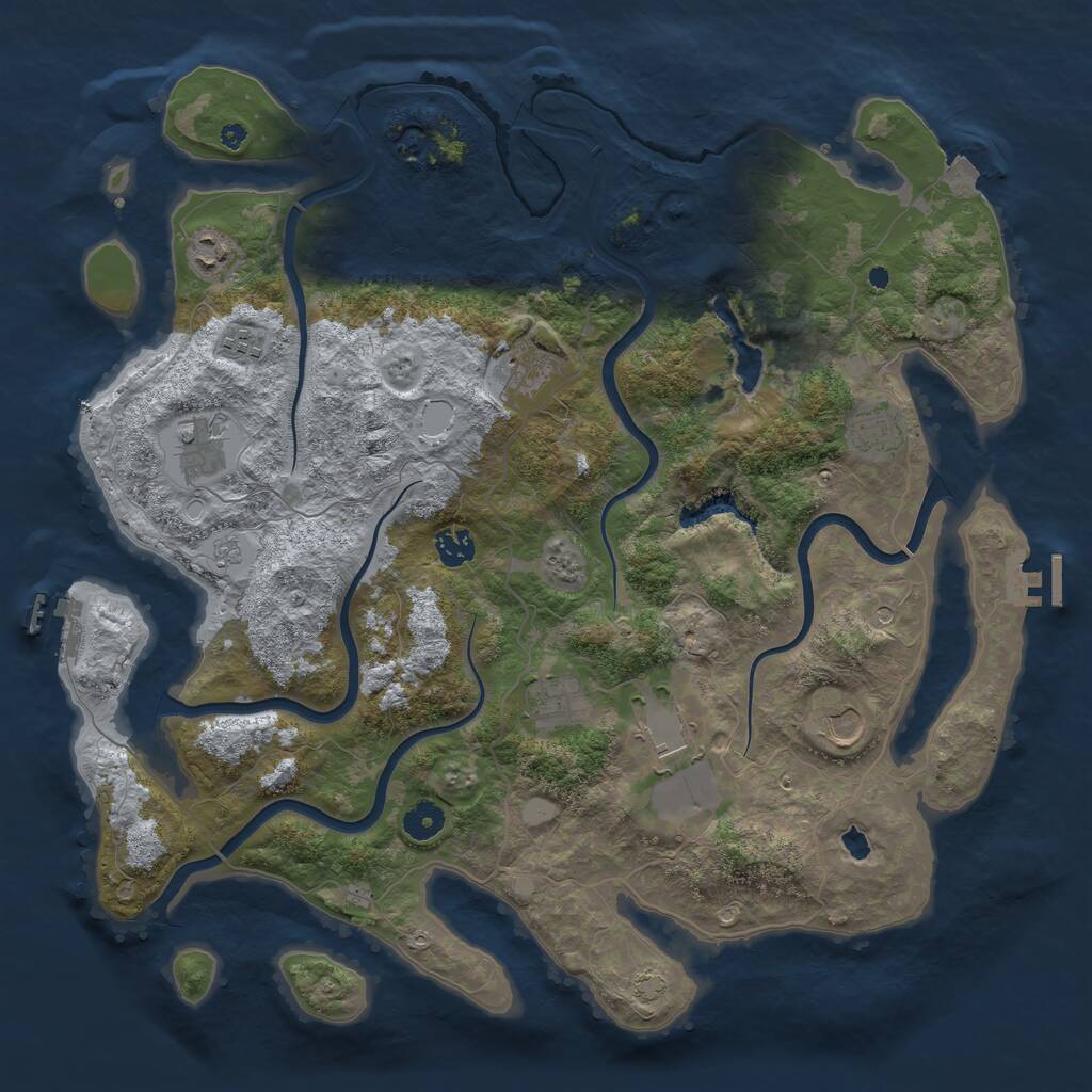 Rust Map: Procedural Map, Size: 4200, Seed: 209048533, 15 Monuments
