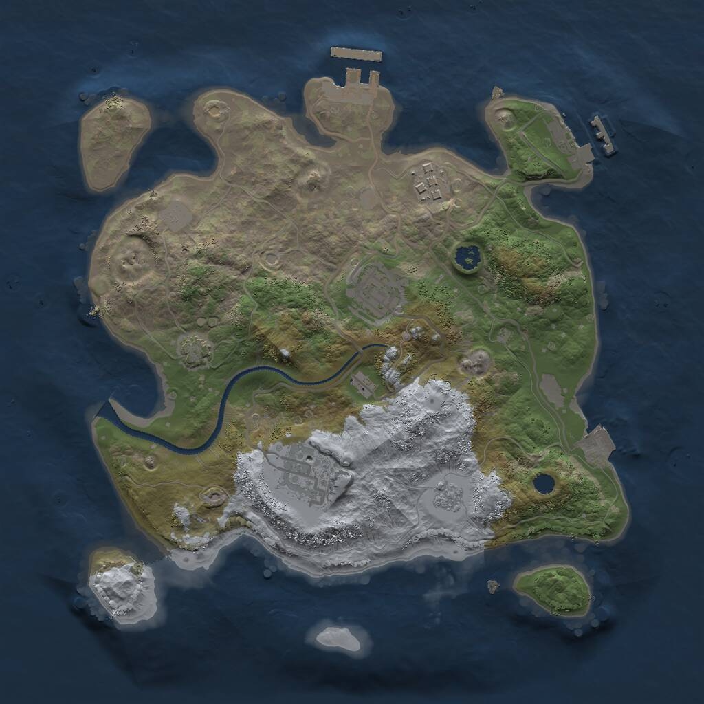 Rust Map: Procedural Map, Size: 2800, Seed: 511461404, 8 Monuments