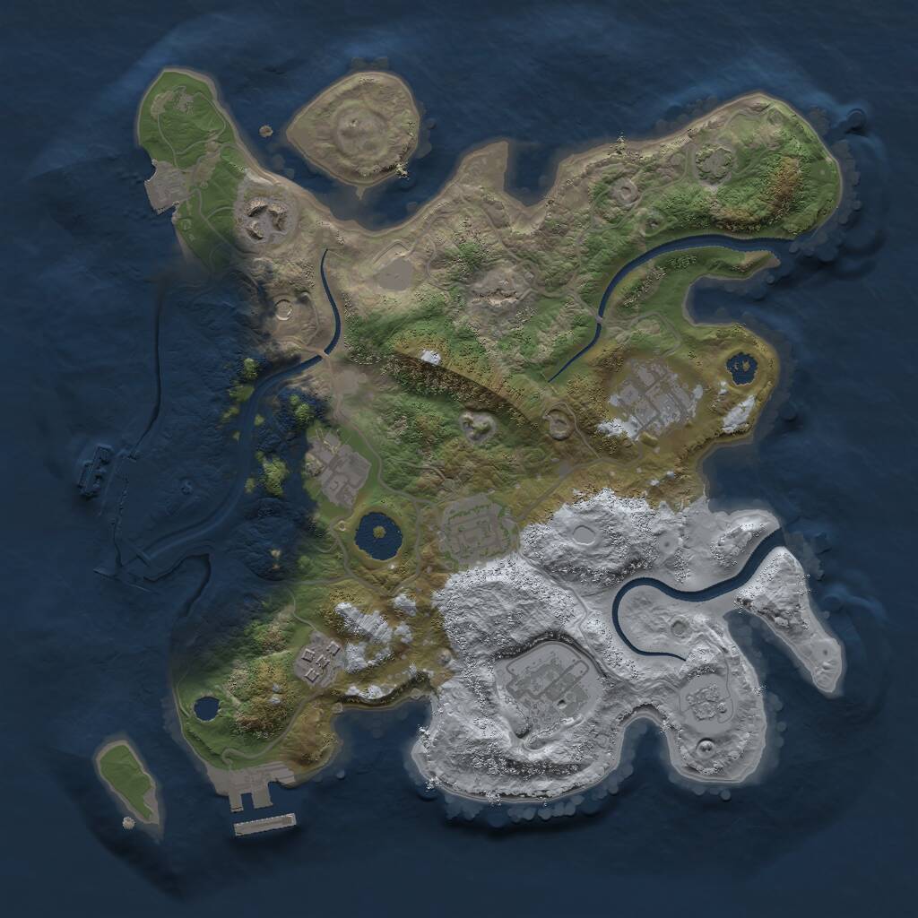 Rust Map: Procedural Map, Size: 2999, Seed: 708784582, 12 Monuments