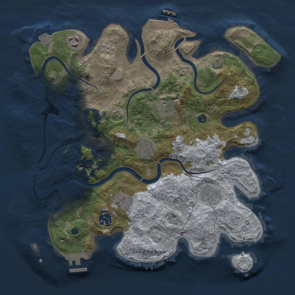Rust Map: Procedural Map, Size: 3400, Seed: 708784582, 13 Monuments