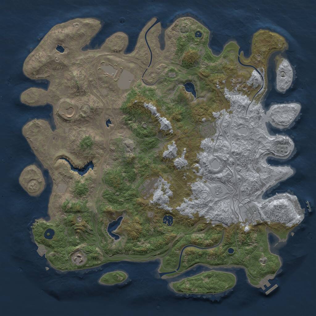 Rust Map: Procedural Map, Size: 4500, Seed: 1659989, 15 Monuments