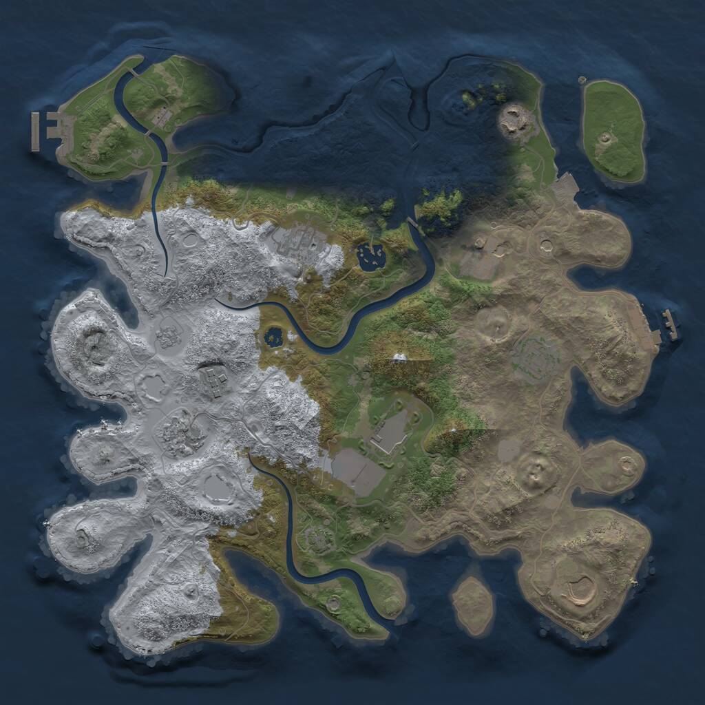Rust Map: Procedural Map, Size: 3600, Seed: 831499578, 15 Monuments