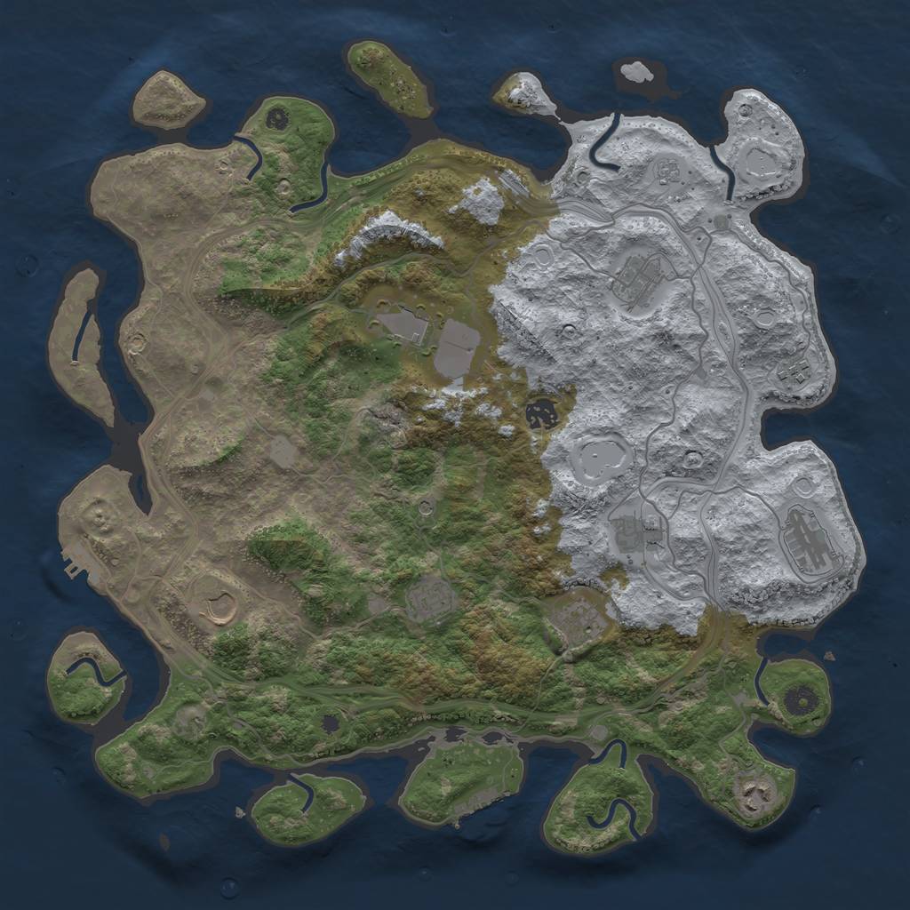 Rust Map: Procedural Map, Size: 4250, Seed: 2134045129, 19 Monuments