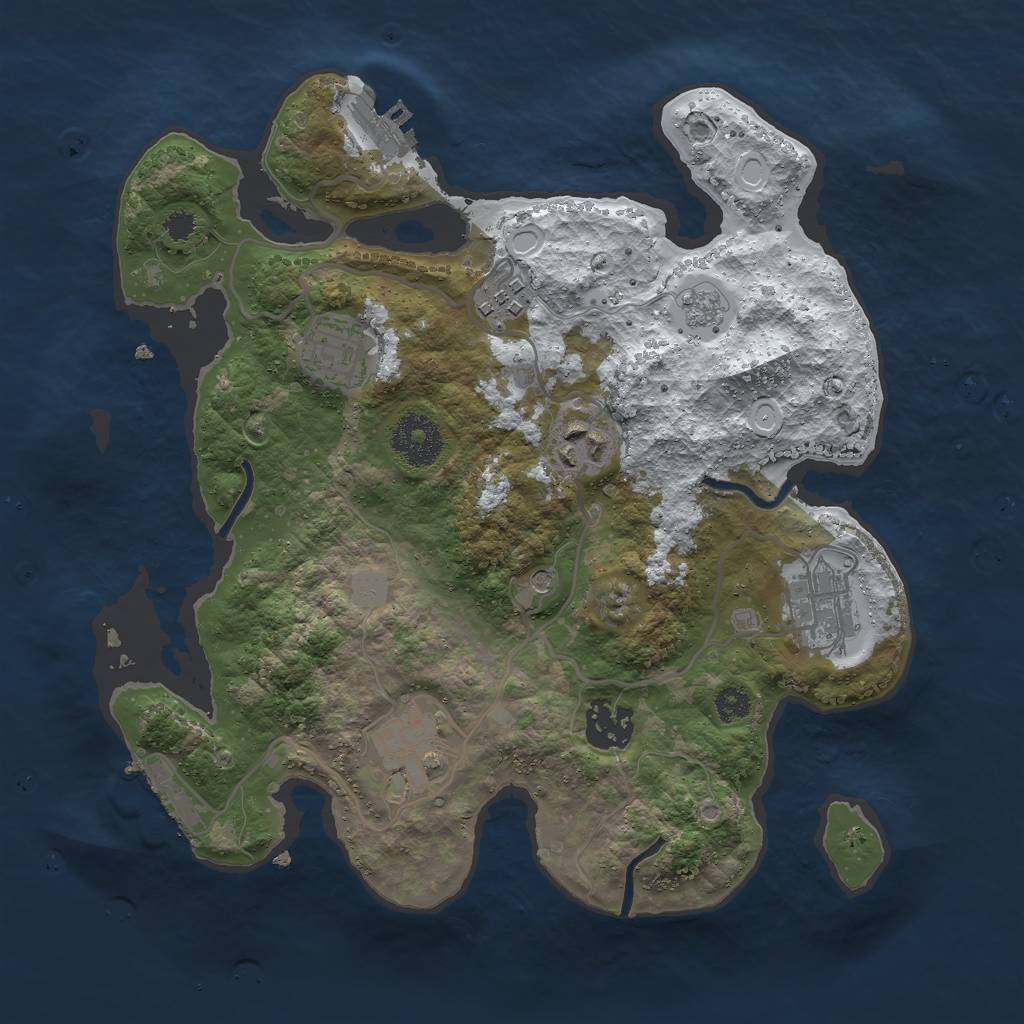 Rust Map: Procedural Map, Size: 3000, Seed: 98326189, 15 Monuments