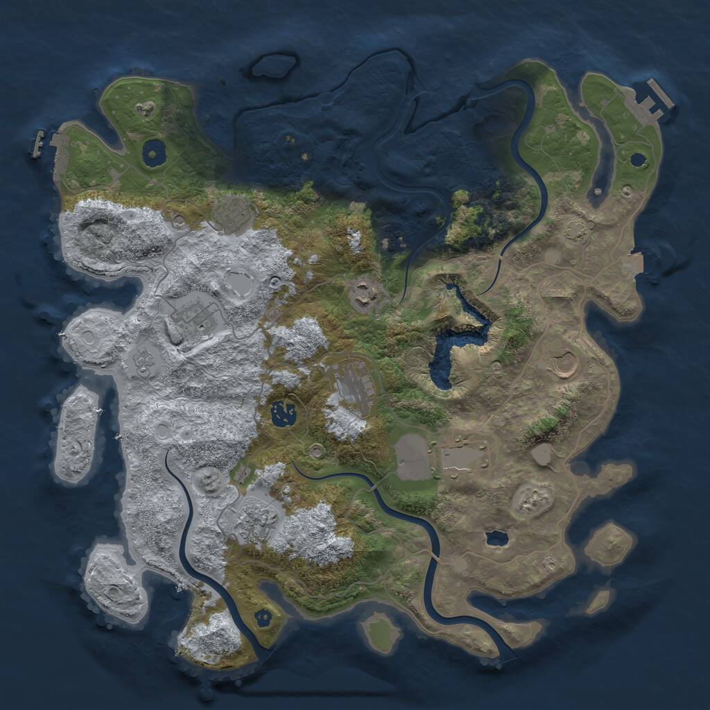 Rust Map: Procedural Map, Size: 4000, Seed: 964730, 15 Monuments
