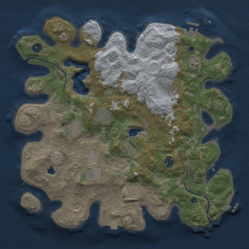 Rust Map: Procedural Map, Size: 4000, Seed: 573349, 15 Monuments
