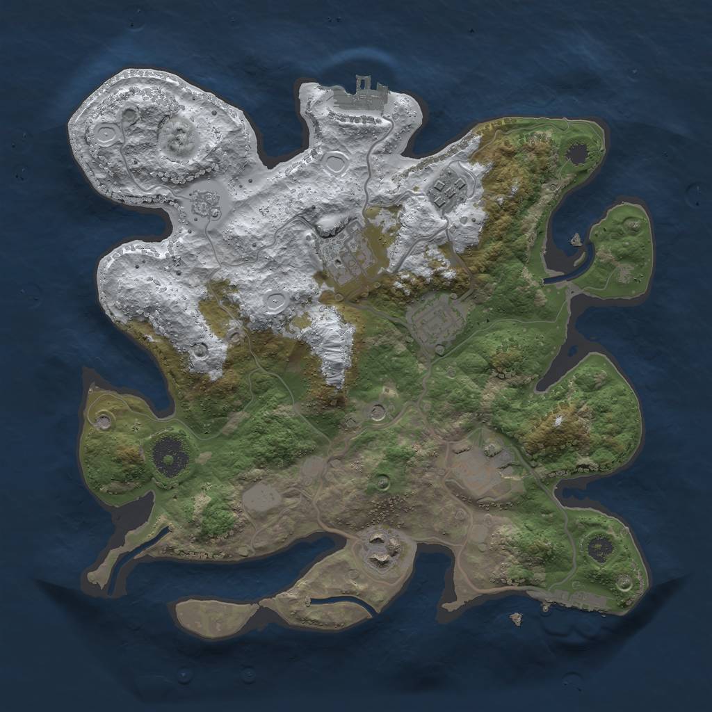 Rust Map: Procedural Map, Size: 2900, Seed: 2239345, 14 Monuments