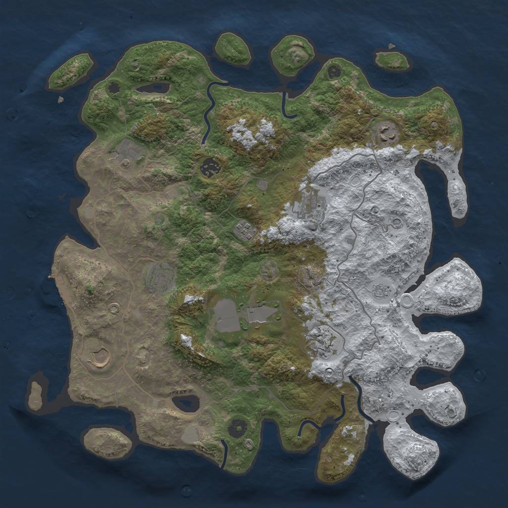 Rust Map: Procedural Map, Size: 4000, Seed: 67854, 17 Monuments