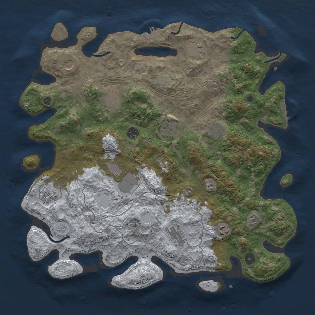 Rust Map: Procedural Map, Size: 4250, Seed: 971447, 20 Monuments