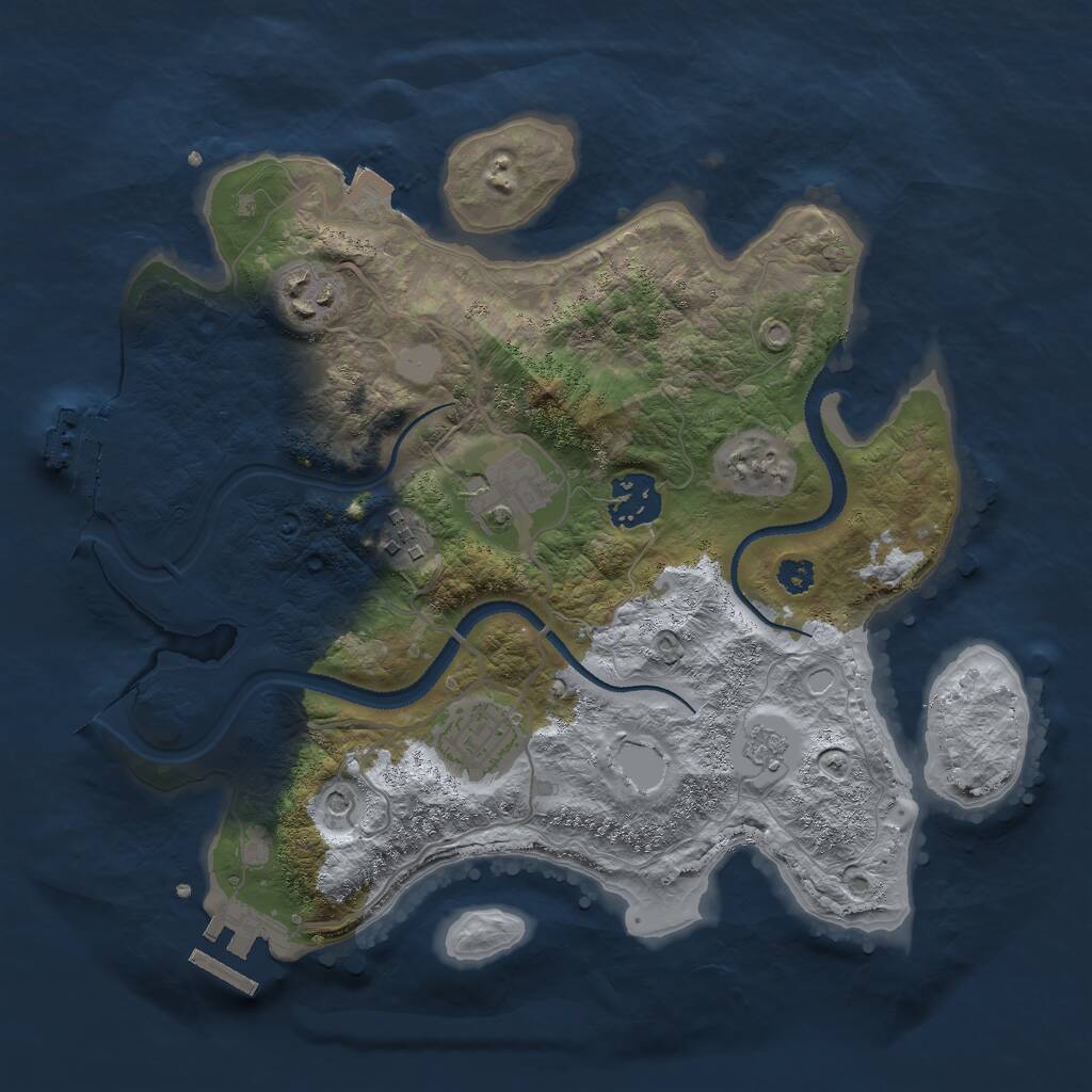 Rust Map: Procedural Map, Size: 3000, Seed: 45656, 10 Monuments
