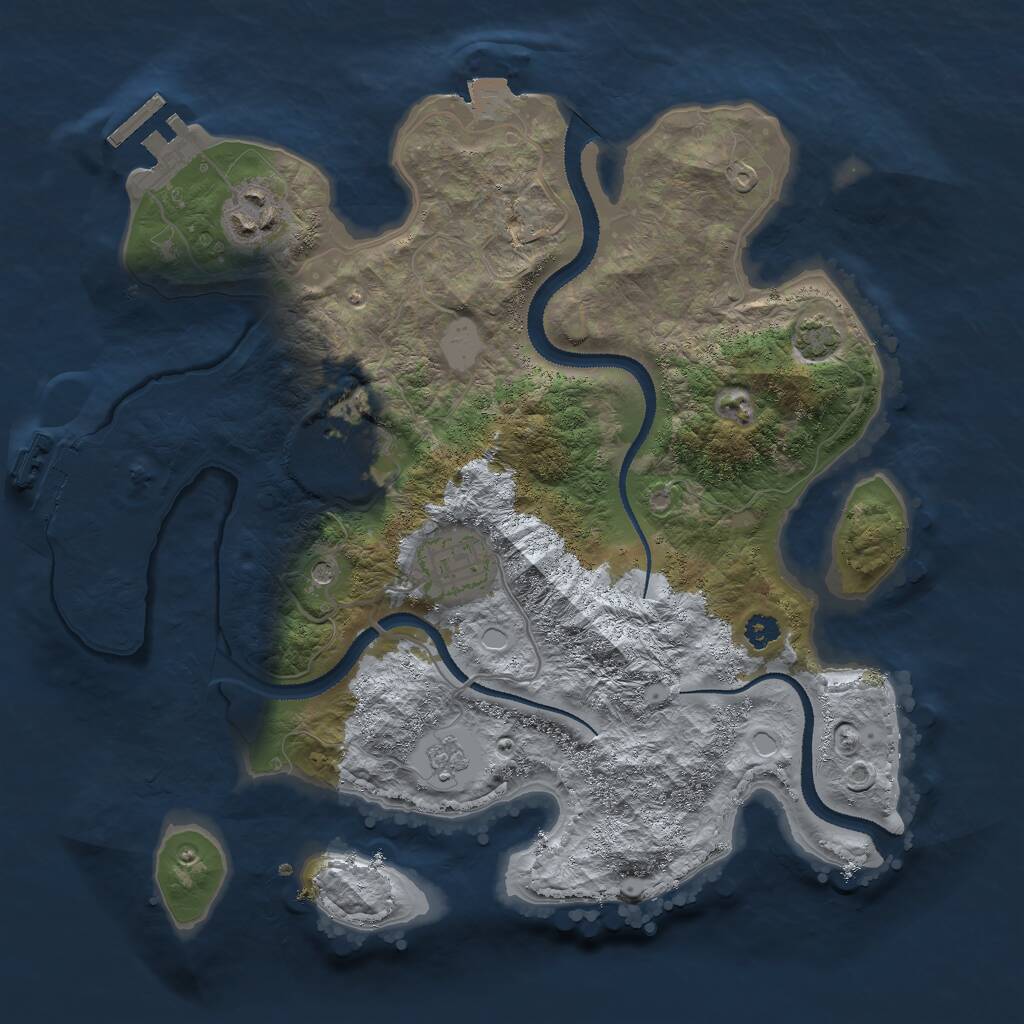 Rust Map: Procedural Map, Size: 3000, Seed: 108269948, 9 Monuments