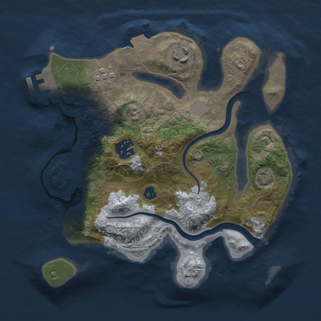 Rust Map: Procedural Map, Size: 2500, Seed: 684154933, 6 Monuments
