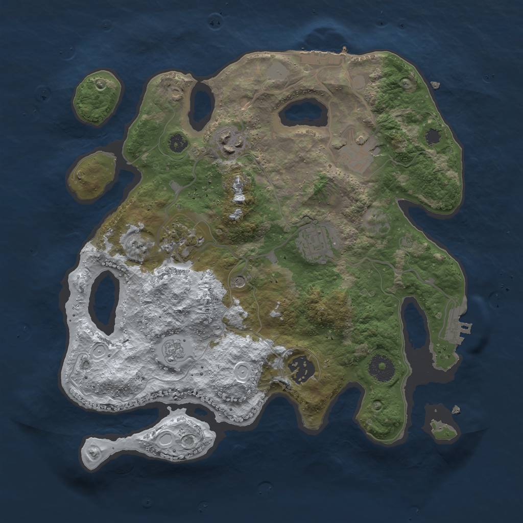 Rust Map: Procedural Map, Size: 3000, Seed: 28299, 14 Monuments