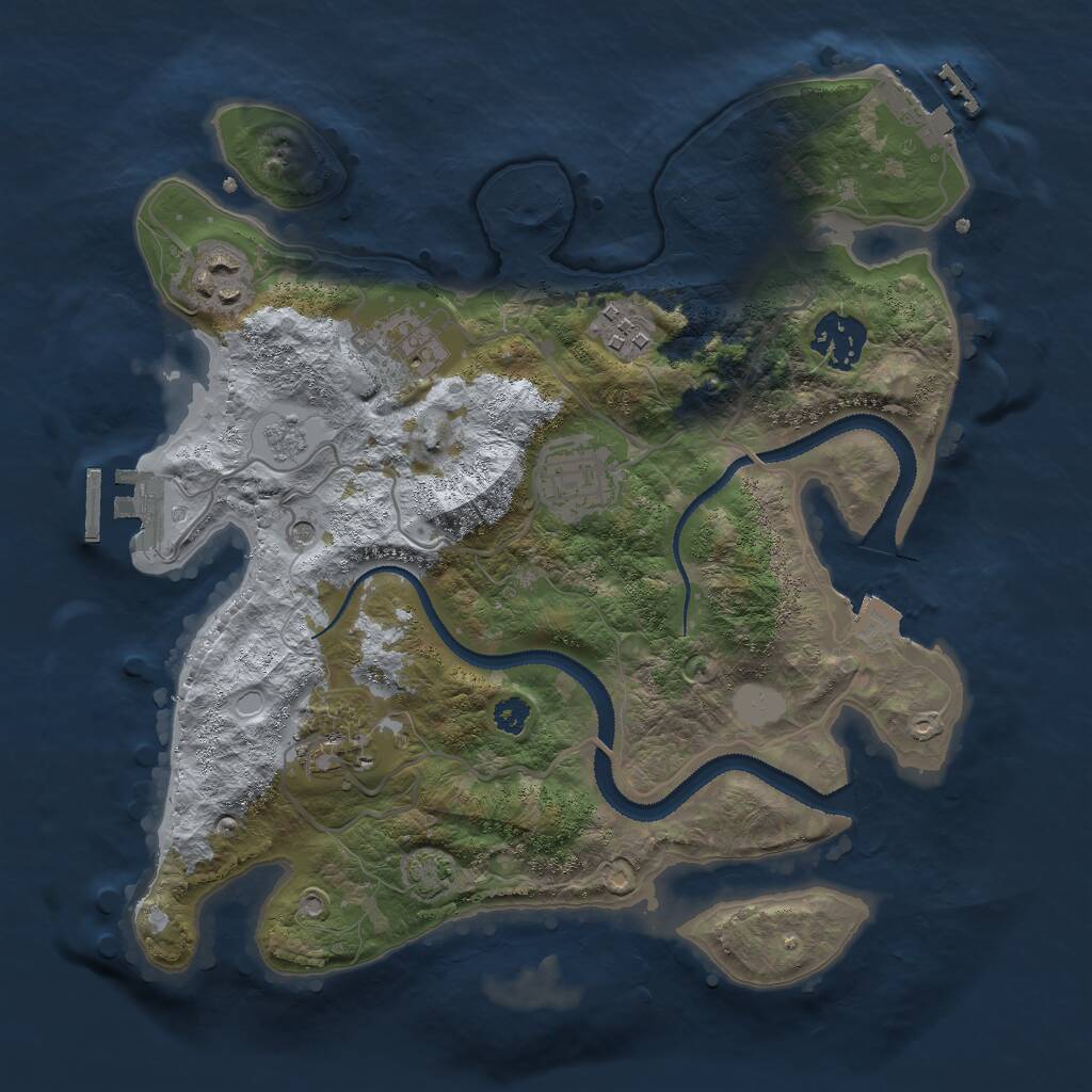 Rust Map: Procedural Map, Size: 3000, Seed: 18148, 12 Monuments