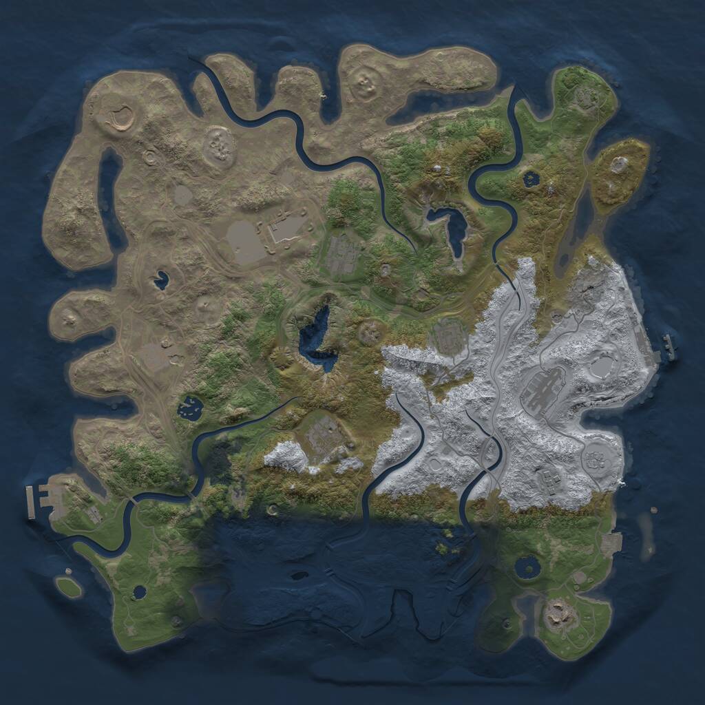 Rust Map: Procedural Map, Size: 4300, Seed: 3089, 16 Monuments