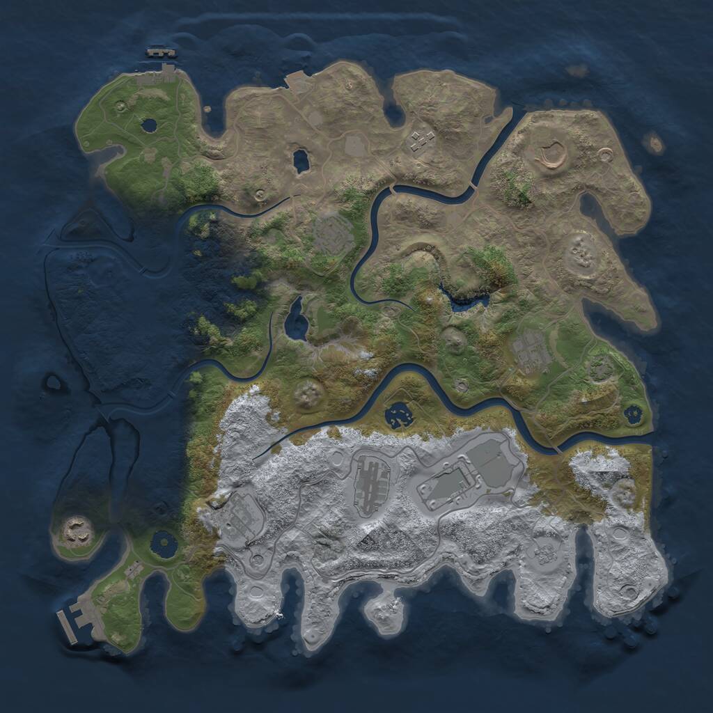 Rust Map: Procedural Map, Size: 4000, Seed: 878628959, 15 Monuments