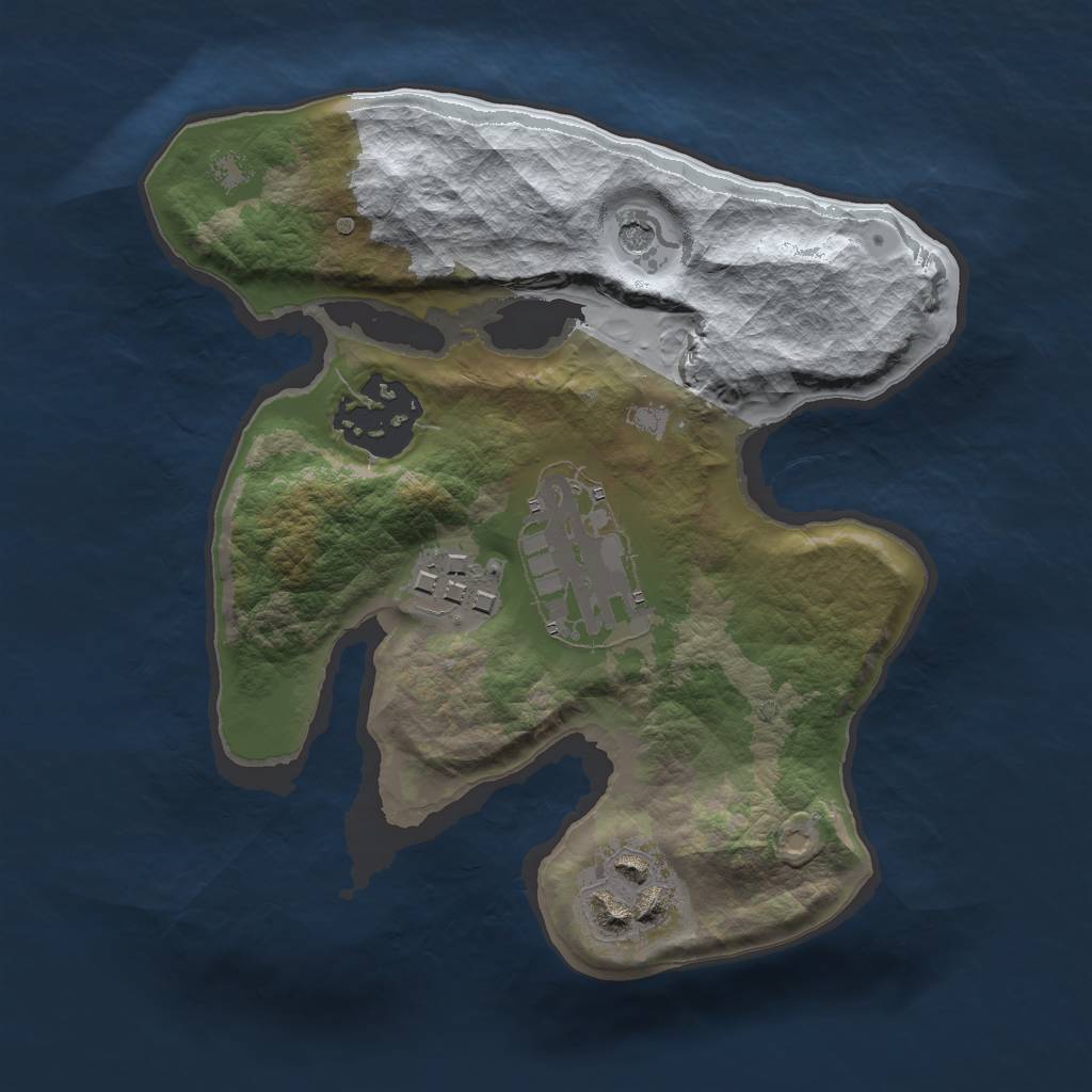 Rust Map: Barren, Size: 2000, Seed: 39, 7 Monuments