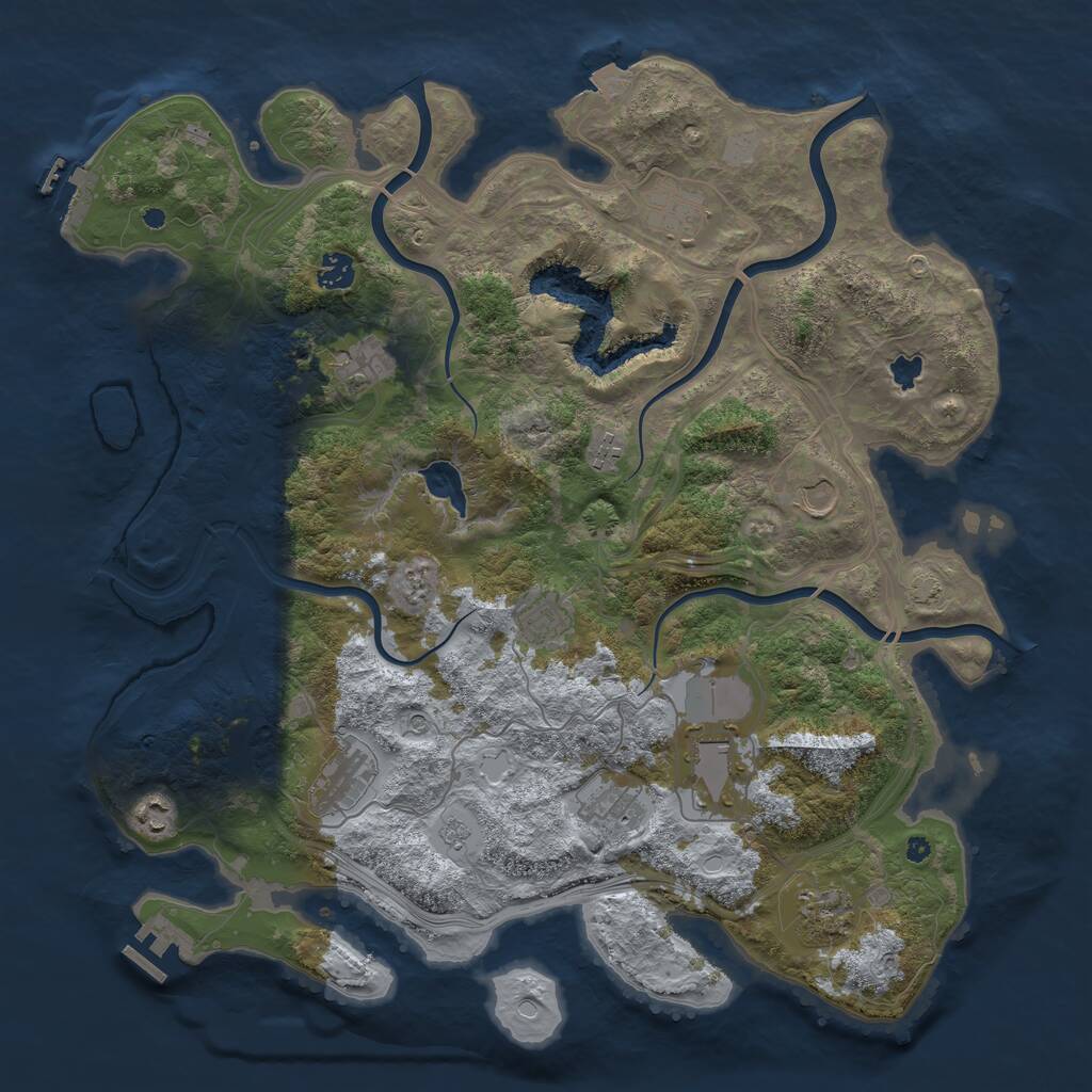 Rust Map: Procedural Map, Size: 4300, Seed: 122728359, 17 Monuments