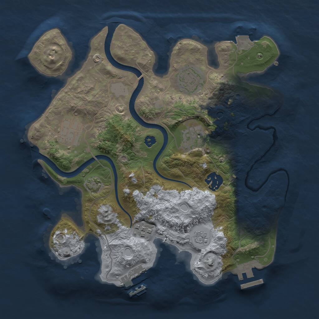 Rust Map: Procedural Map, Size: 2800, Seed: 233498621, 11 Monuments