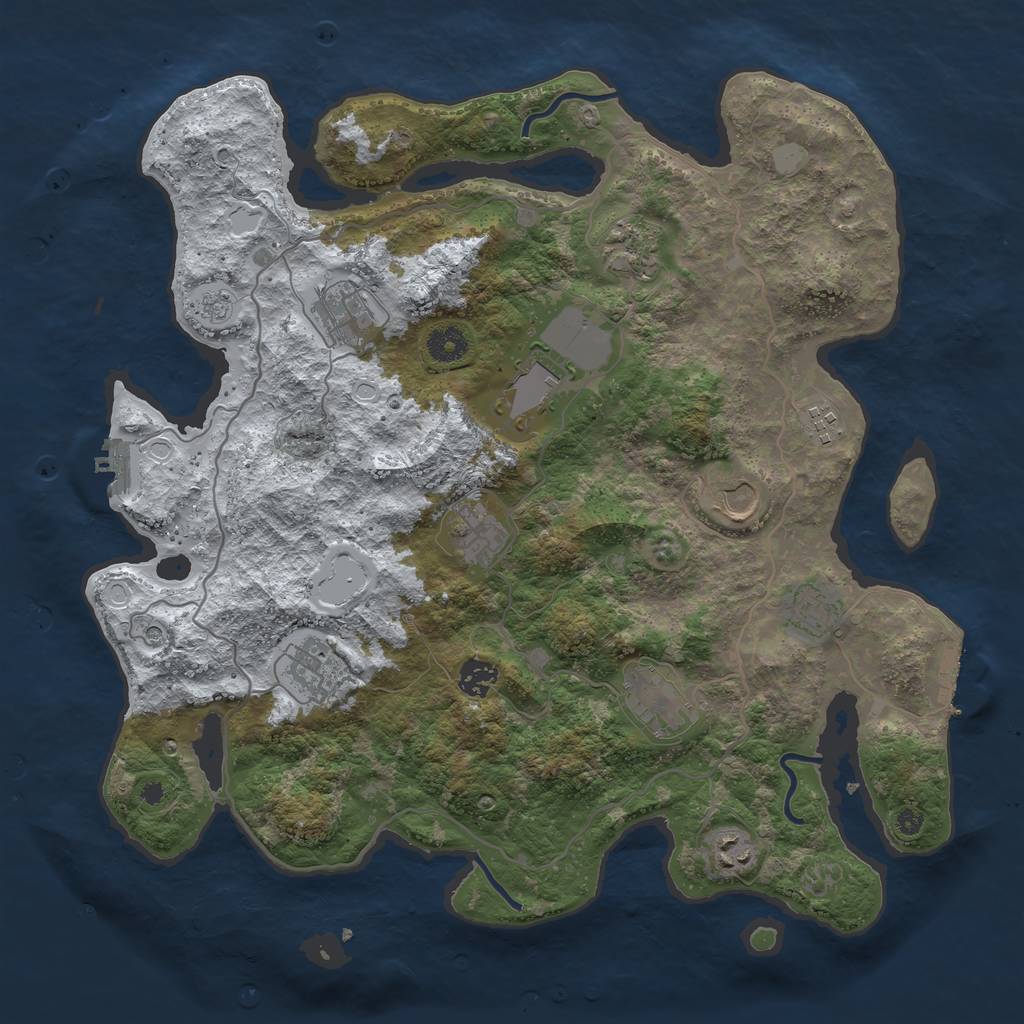 Rust Map: Procedural Map, Size: 4000, Seed: 35631235, 20 Monuments