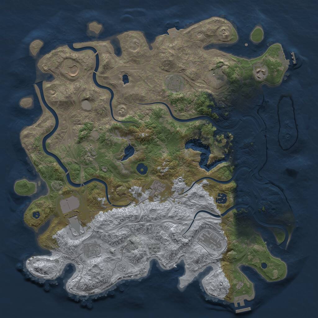 Rust Map: Procedural Map, Size: 4250, Seed: 682609, 17 Monuments
