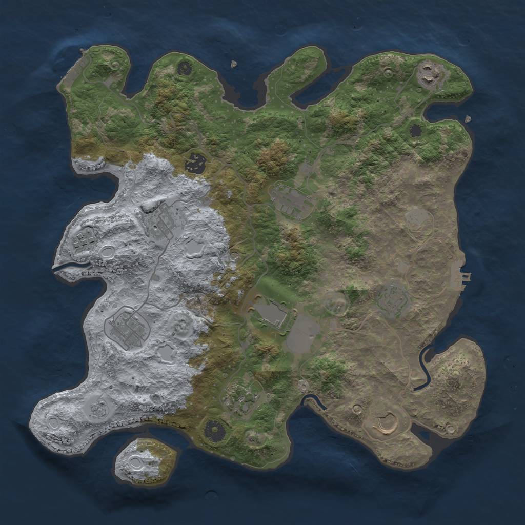 Rust Map: Procedural Map, Size: 3700, Seed: 17728321, 19 Monuments