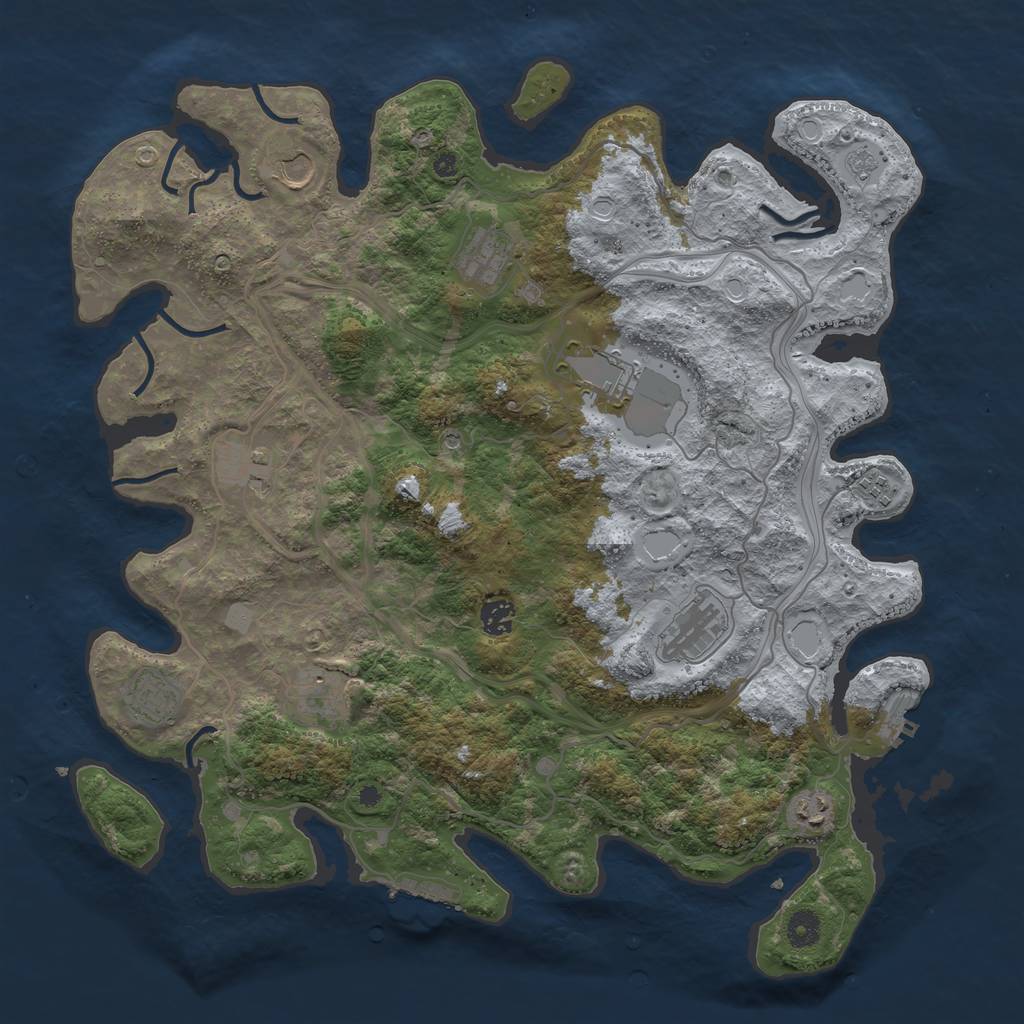 Rust Map: Procedural Map, Size: 4250, Seed: 918625, 19 Monuments