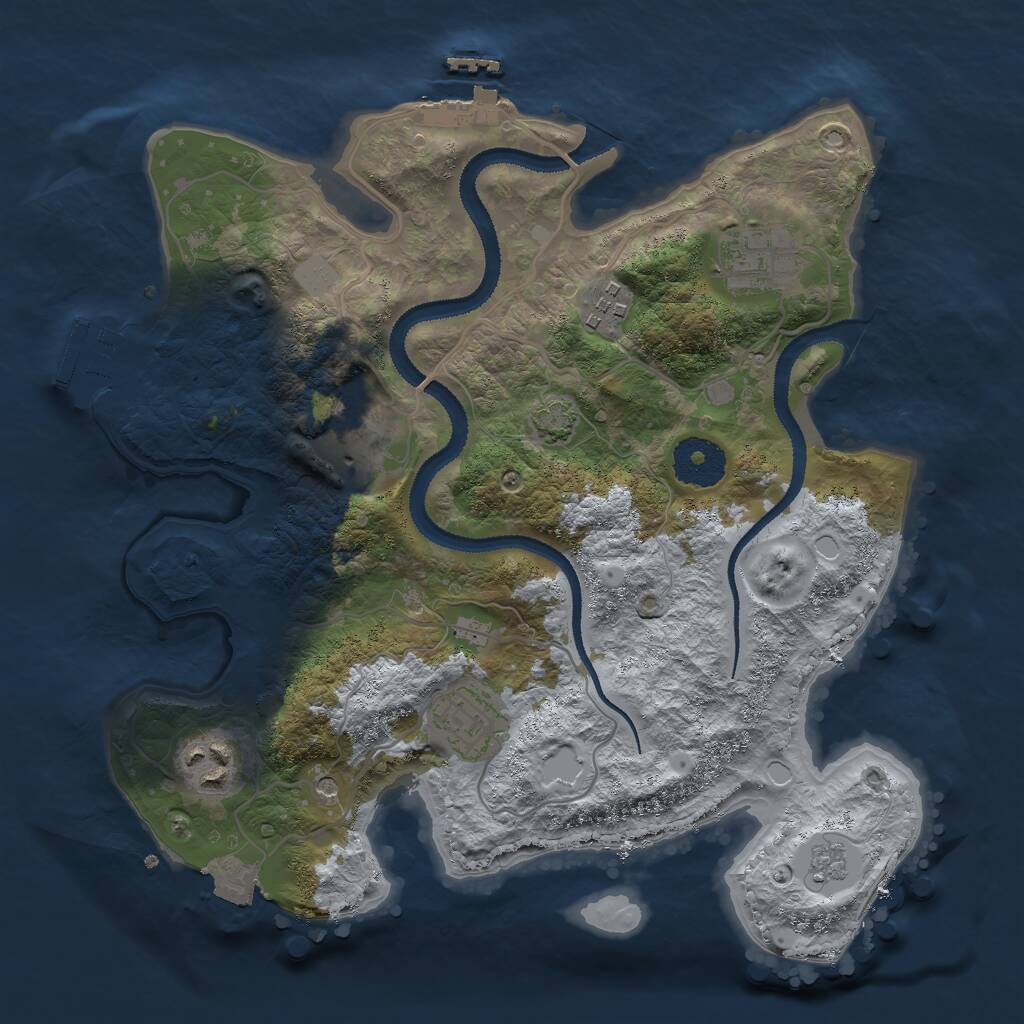 Rust Map: Procedural Map, Size: 3000, Seed: 8788, 11 Monuments