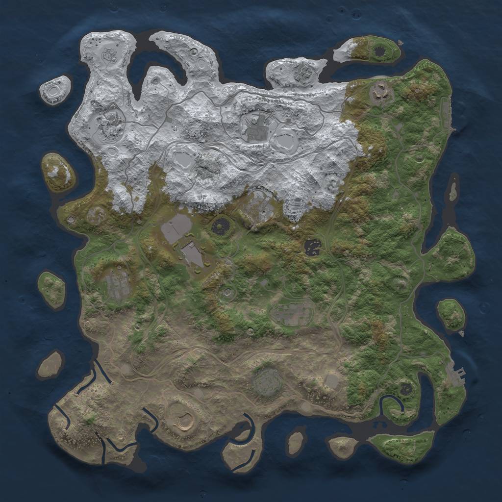 Rust Map: Procedural Map, Size: 4250, Seed: 848408, 20 Monuments