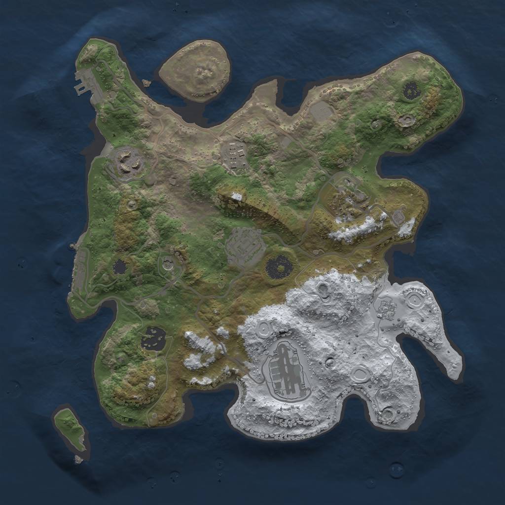 Rust Map: Procedural Map, Size: 3000, Seed: 708784582, 15 Monuments