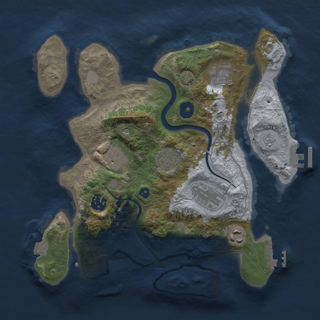 Rust Map: Procedural Map, Size: 3032, Seed: 724897853, 12 Monuments