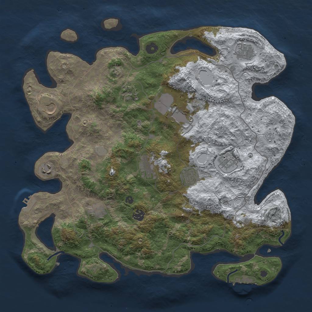 Rust Map: Procedural Map, Size: 4000, Seed: 28508003, 19 Monuments