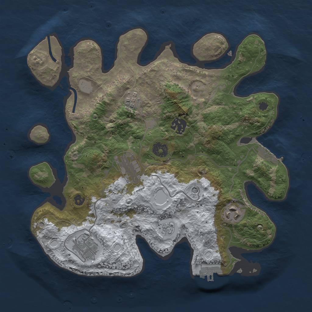 Rust Map: Procedural Map, Size: 3000, Seed: 1592603472, 14 Monuments