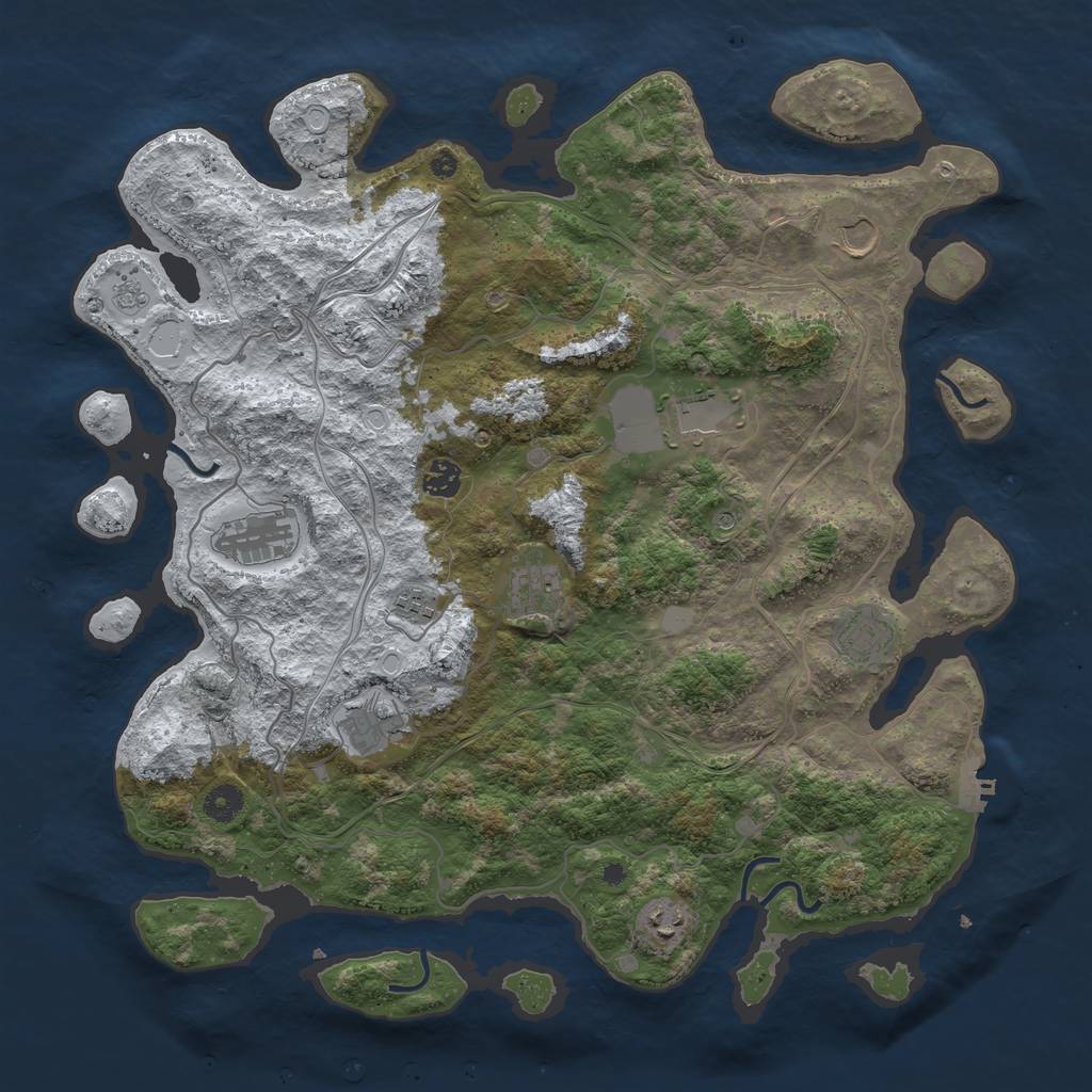 Rust Map: Procedural Map, Size: 4250, Seed: 670703, 17 Monuments