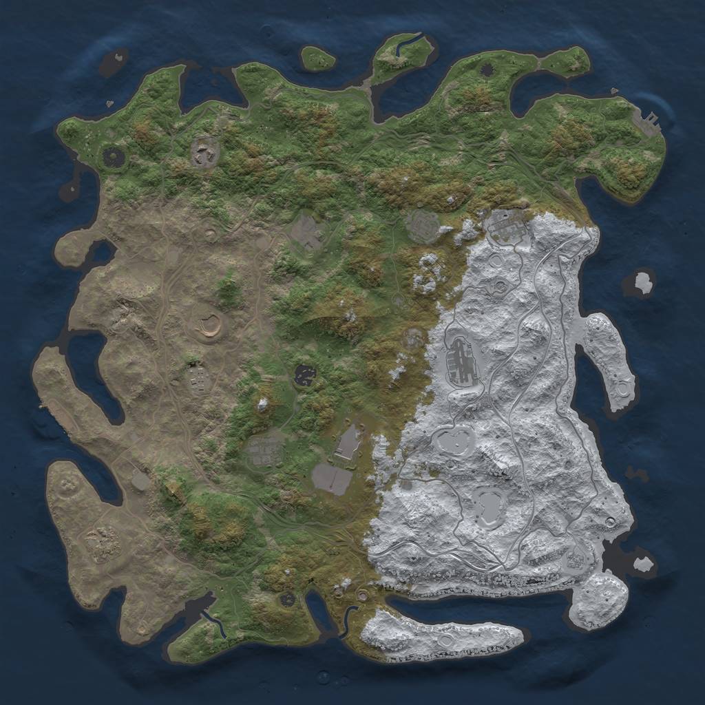 Rust Map: Procedural Map, Size: 4800, Seed: 1624726977, 20 Monuments