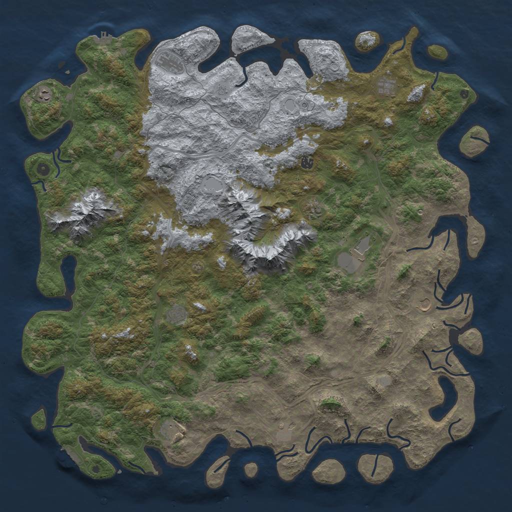 Rust Map: Procedural Map, Size: 6000, Seed: 6345, 20 Monuments