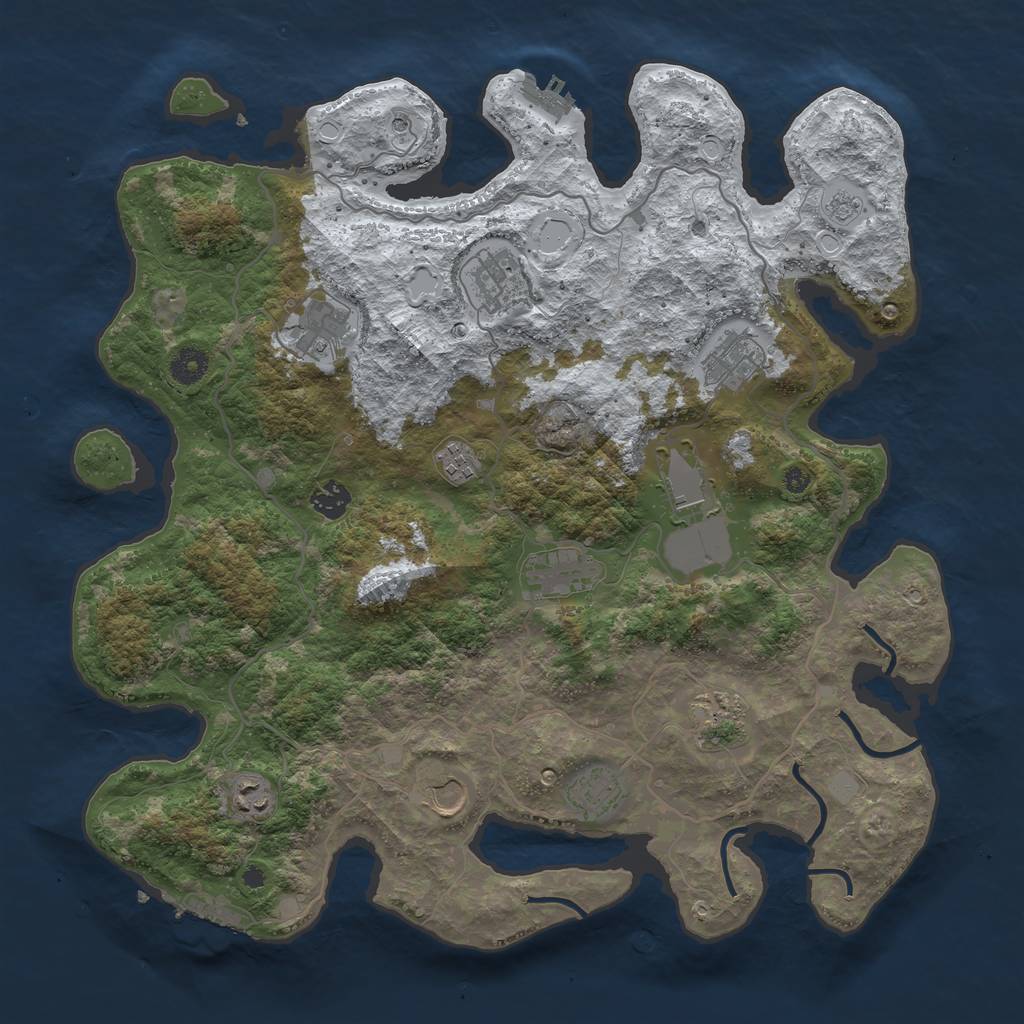 Rust Map: Procedural Map, Size: 4100, Seed: 58, 20 Monuments